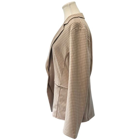 Betabrand Classic One Button Knit Blazer Gingham Plaid Office Work Size XL - Picture 4 of 13